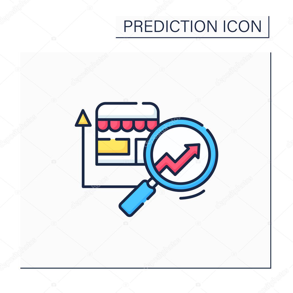 Retail predictive analytics color icon