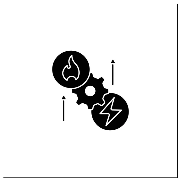 Thermoelectric generator glyph icon — Stock Vector