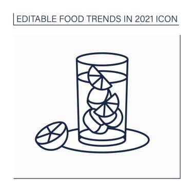 Sert maden suyu çizgisi simgesi