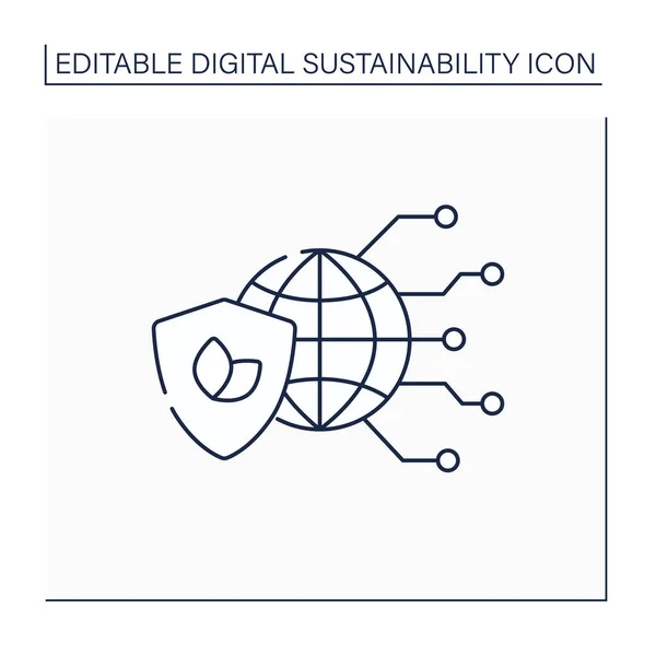 Digitale duurzaamheidslijn icoon — Stockvector