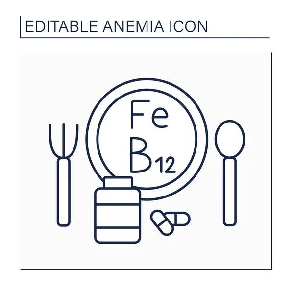 Icono de línea de prevención de anemia — Vector de stock