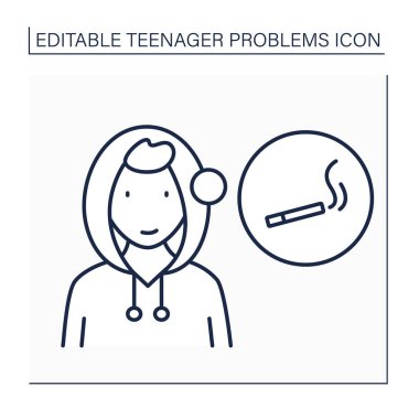 Deneme satırı simgesini dumanla