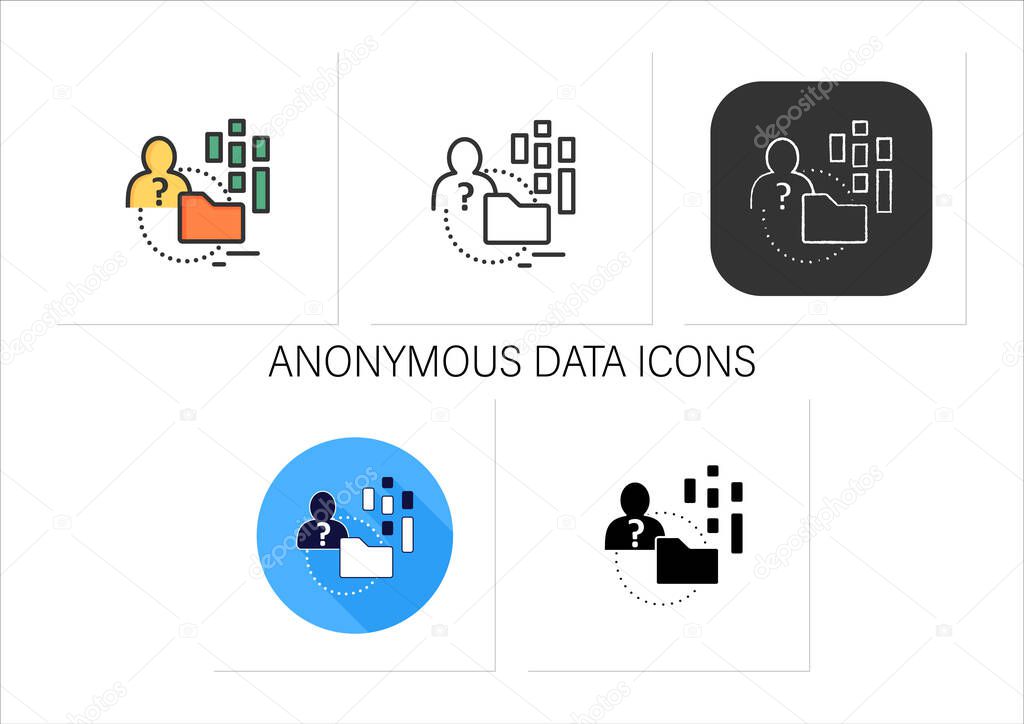 Anonymous data icons set