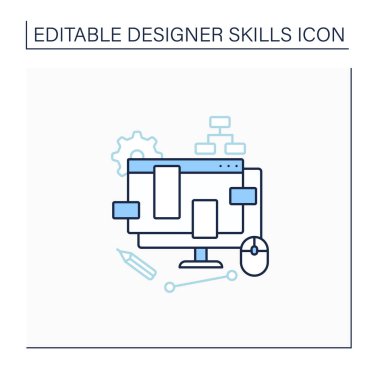 UX tasarım çizgisi simgesi