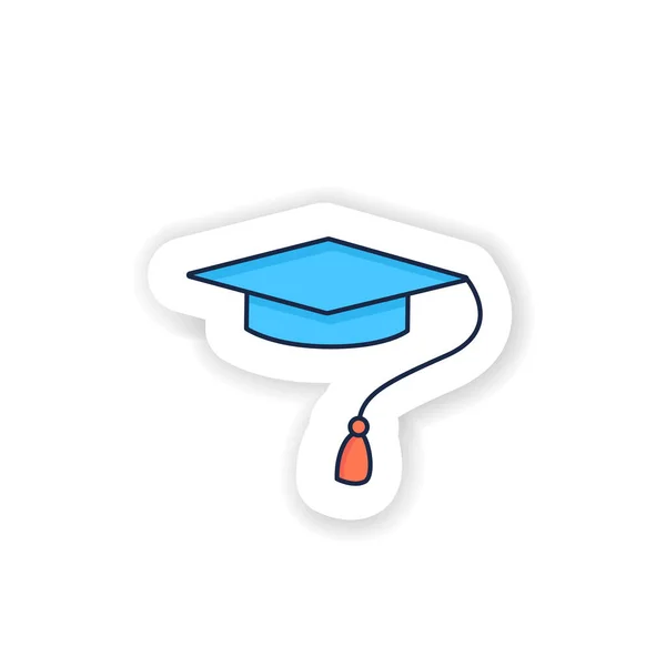 Graduation cap matrica ikon — Stock Vector