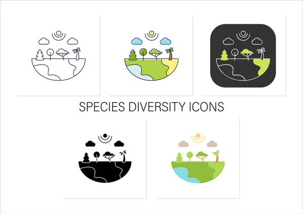 Conjunto de ícones de diversidade de espécies —  Vetores de Stock