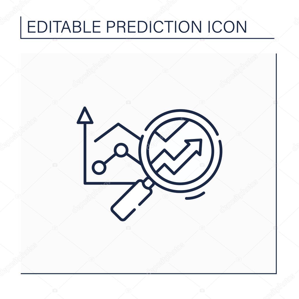 Predictive analytics line icon