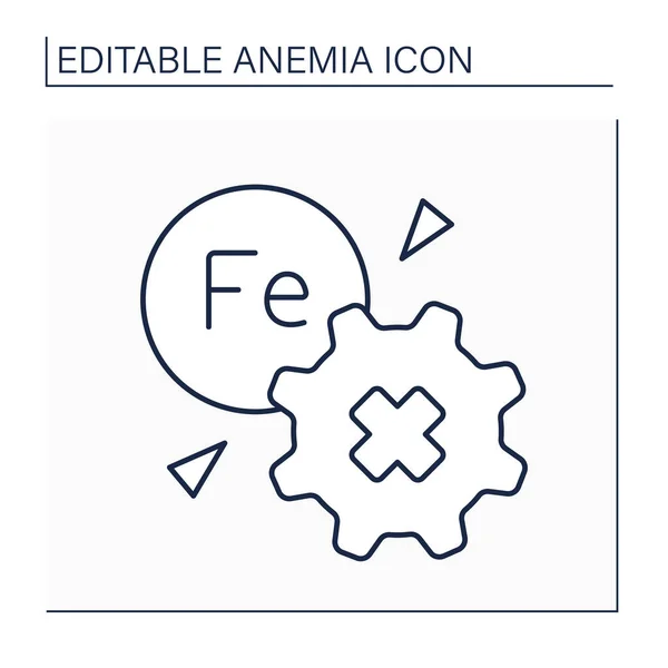 Icono de línea de anemia — Vector de stock