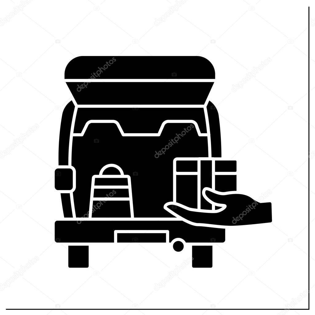 Curbside pickup glyph icon