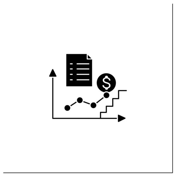 Icono de glifo de recuperación económica — Archivo Imágenes Vectoriales