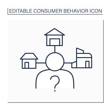 Kapsamlı karar verme çizgisi simgesi