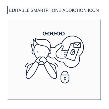 Nomofobi çizgisi simgesi