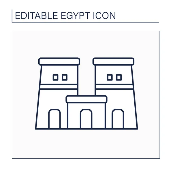 Edfu icône de ligne de temple — Image vectorielle