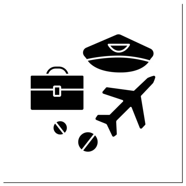 Zakelijke reis glyph pictogram — Stockvector