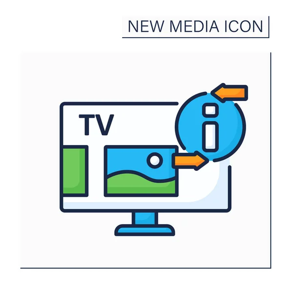 Television color icon — Stock Vector