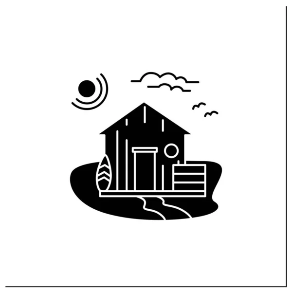 Glyphen-Symbol für Strandhütten — Stockvektor