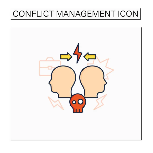 Ícone de cor de conflito — Vetor de Stock