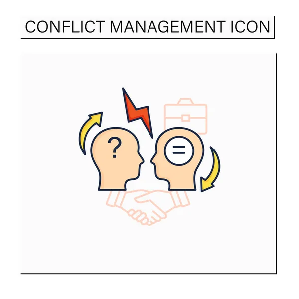 Ícone de cor de resolução de conflito — Vetor de Stock