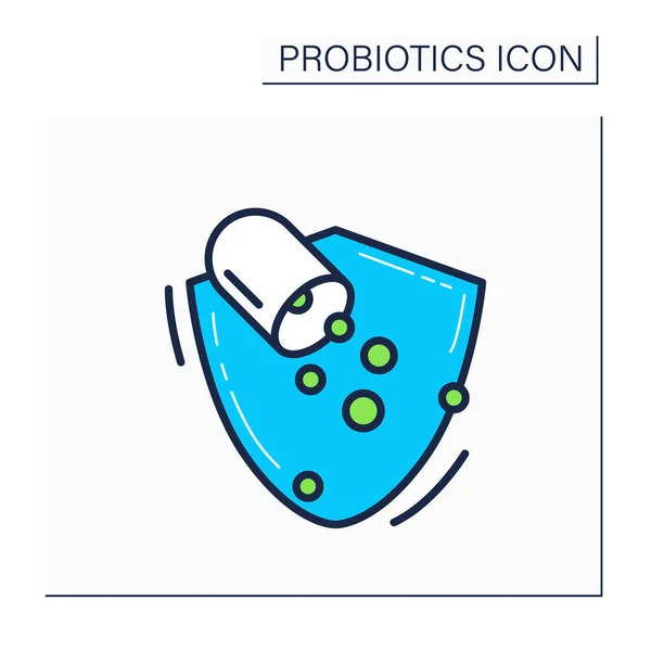 Probióticos en el icono de color cápsula — Vector de stock