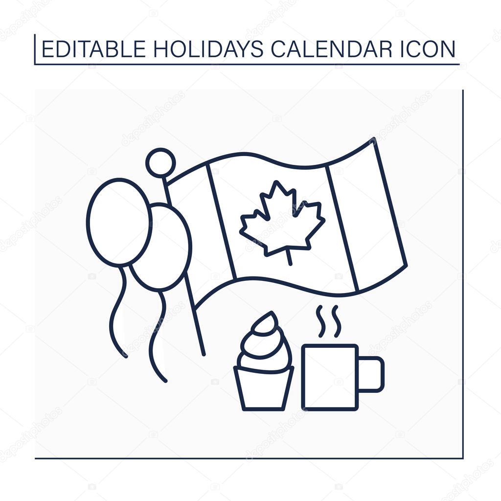 Canada day line icon
