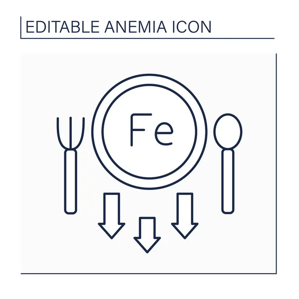 Icono de línea de anemia — Vector de stock