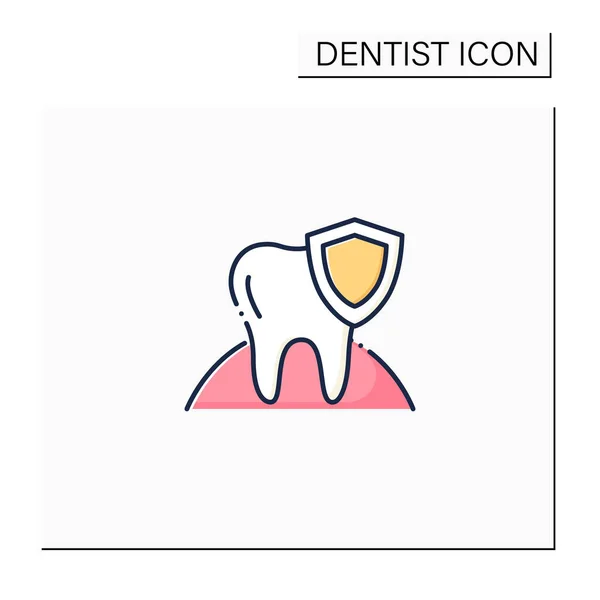 Icono de color de seguro dental — Vector de stock