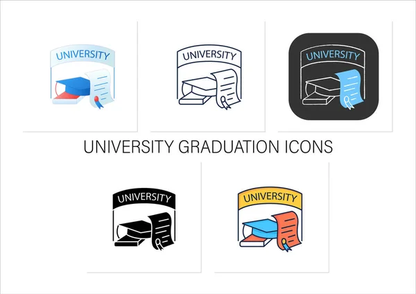 Иконки выпускников университетов — стоковый вектор