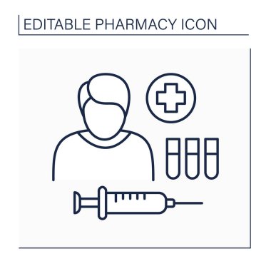 İlaç tedavisi çizgisi simgesi