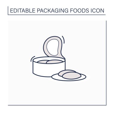 Konserve ton balığı çizgisi simgesi