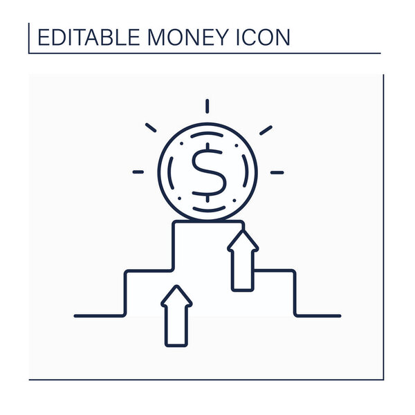 Hard currency line icon