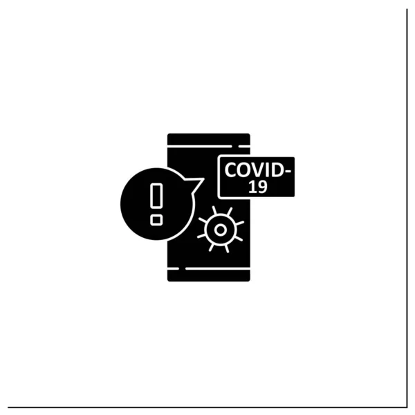 Ikona oznamovacího glyfu koronaviru — Stockový vektor