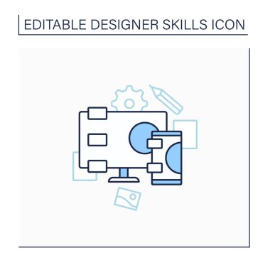 Yanıt tasarım çizgisi simgesi