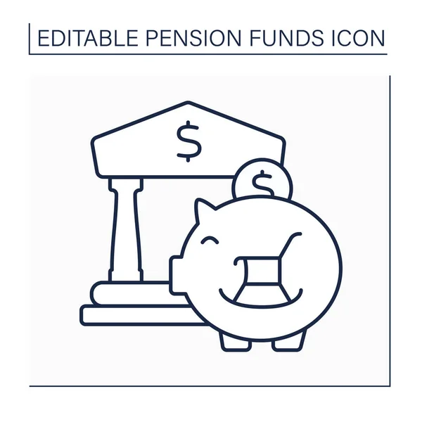 Icona della linea di investimento dei fondi pensione — Vettoriale Stock