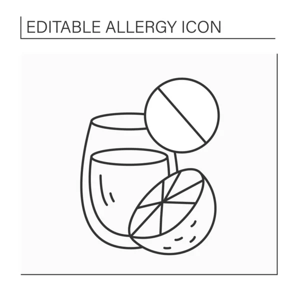 Αλλεργία στο εικονίδιο γραμμή τροφίμων — Διανυσματικό Αρχείο
