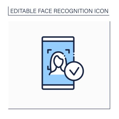 Yüz tarama onaylı satır simgesi