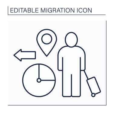 Geçici göç çizgisi simgesi