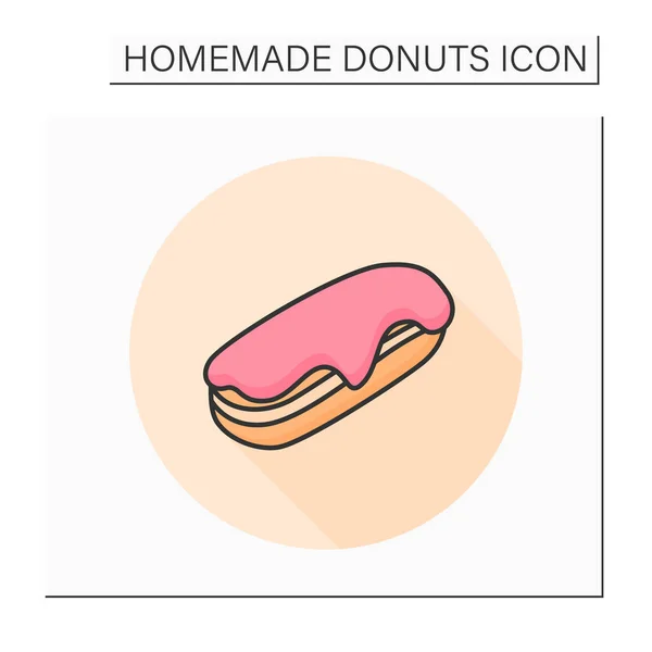 Donut largo icono de color — Vector de stock