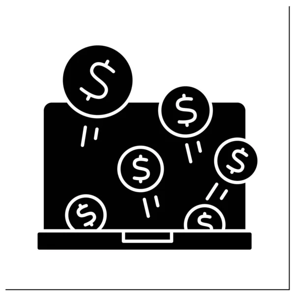 Icona del glifo dei soldi — Vettoriale Stock