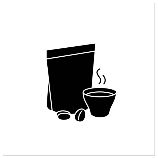 Coffee in bags glyph icon — 스톡 벡터