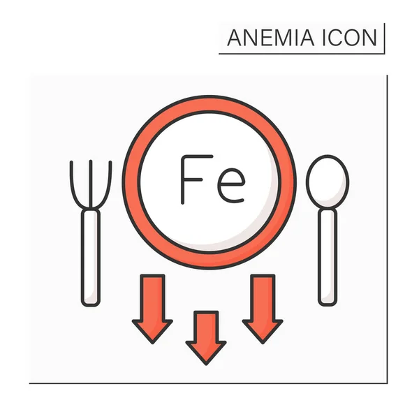 Icono de color de anemia — Vector de stock