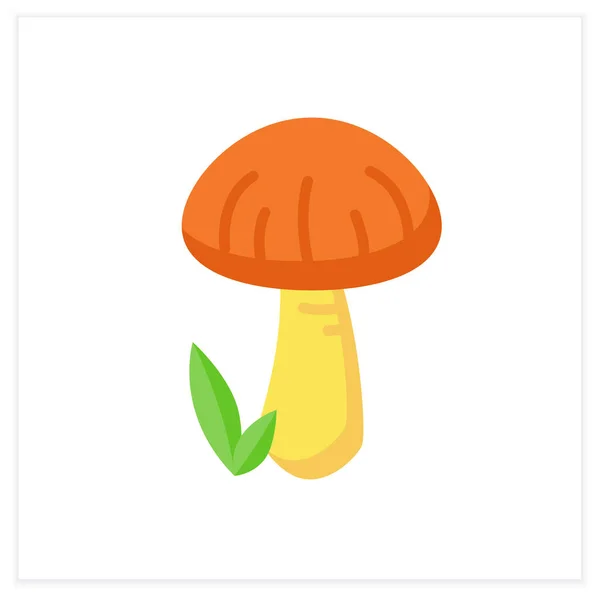 Shiitake mushroom flat icon — Stock Vector