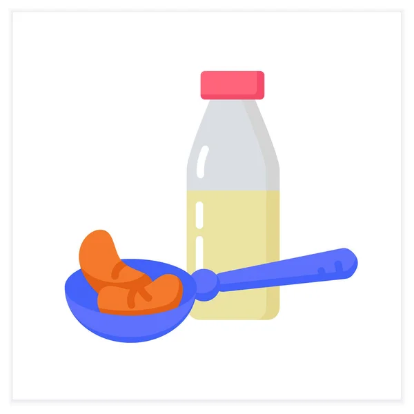 Icono plano leche de soja — Vector de stock