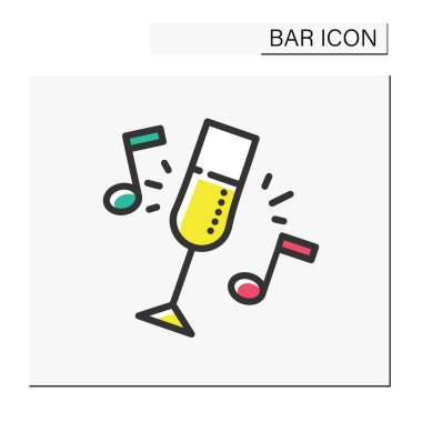 Bar party color icon