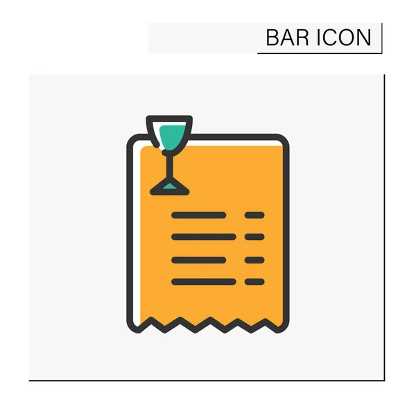 Bar bill color icon — Wektor stockowy