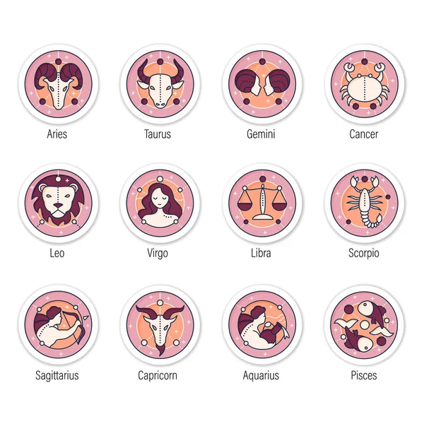 Stickers Zodiaque icônes — Image vectorielle