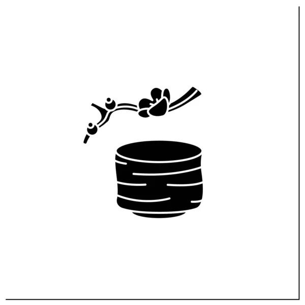Bol à thé icône glyphe — Image vectorielle