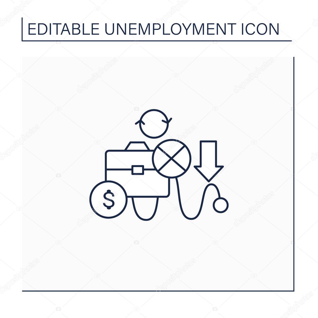 Cyclical unemployment line icon 