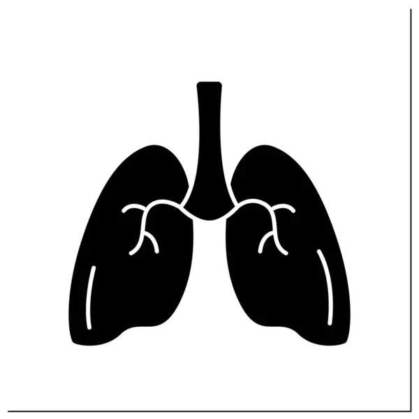 Ikona glifu w płucach — Wektor stockowy