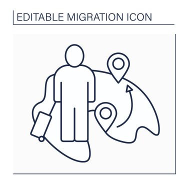 İç göç çizgisi simgesi