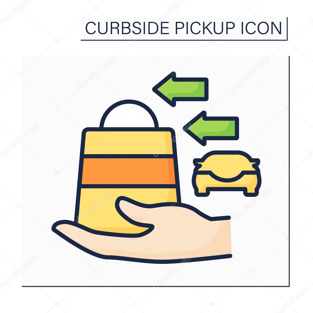 Curbside pickup color icon